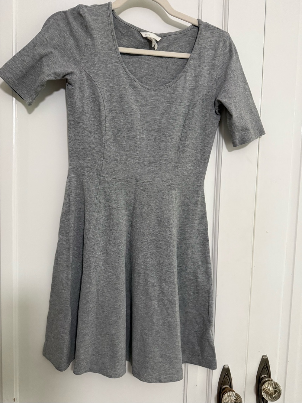 H&M Heather Gray Scoop-Neck Fit and Flare Dress